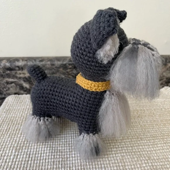 Handmade crocheted Schnauzer dog - Picture 3 of 5
